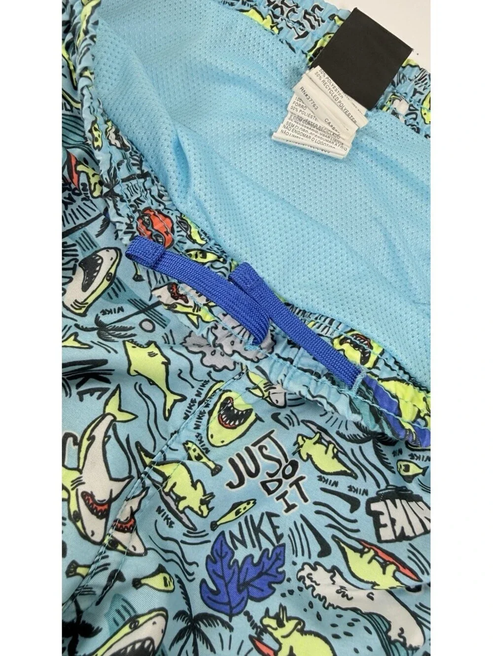Nike Shark Party Meshed Lined Volley Shorts Boy's Size XL (13-15)